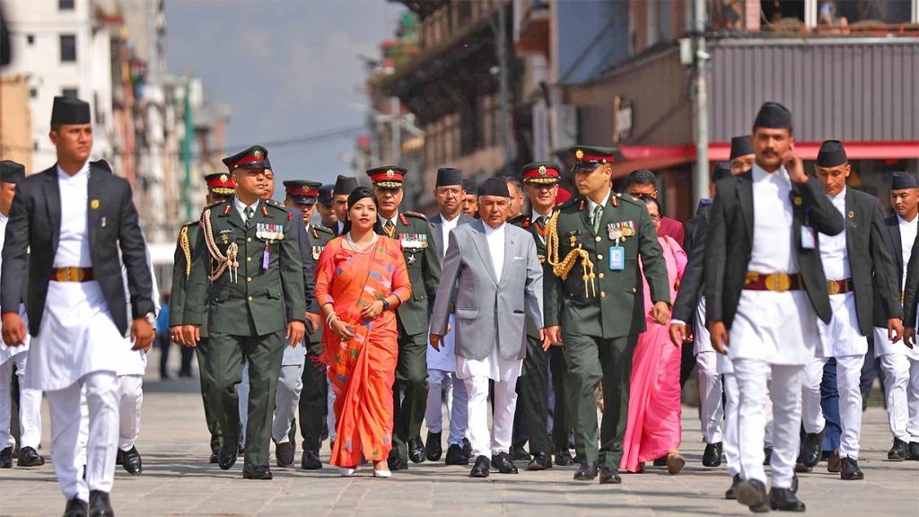 पैदल हिड्दै राष्ट्रपति पौडेल पुगे हनुमानढोका, इन्द्रजात्रा अवलोकन : Icon Khabar