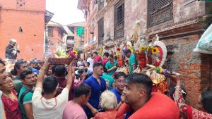 भक्तपुरमा आज पंजारा पर्व मनाइदै, सूर्यमढीबाट सुरू भएको पाँच वटा दीपंकर बुद्धको नगर परिक्रमा जारी