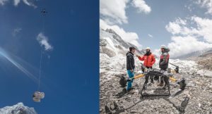 सगरमाथाको फोहर संकलनमा ड्रोनको प्रयोग
