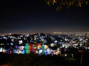 भक्तपुरको सुवर्णेश्वरबाट देखिएको तिहारको उज्यालोमा झकिझकायो काठमाडौं उपत्यका
