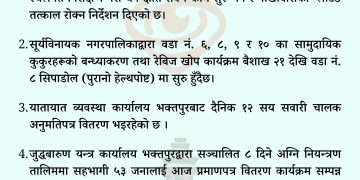दैनिक भक्तपुर अपडेट: २०८३ साल वैशाख १७ गते बिहिबार