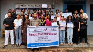 रोटर्‍याक्ट क्लब अफ भक्तपुरद्वारा आयोजित ‘द आर्ट अफ पोडियम’ उद्घोषण तालिम सम्पन्न