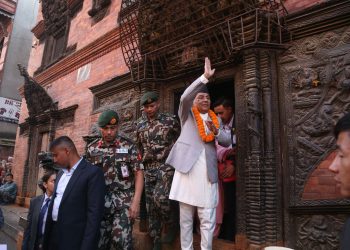 राष्ट्रपति पौडेलद्वारा भक्तपुरको नवदुर्गा मन्दिरमा पूजाअर्चना